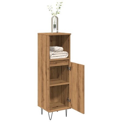 vidaXL Bathroom Cabinet Artisan oak Engineered wood, iron Tall