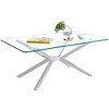 39.37inRectangular Clear Tempered Glass Coffee Table,Stylish Design with silver Metal Legs, Coffee Table for Living Room - 3 of 4