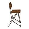 Trestle Counter Height Barstool Amber/Gun Metal: Industrial Reclaimed Wood, Sturdy Base, 39.5" - 4 of 4