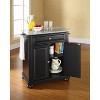 HomeStock  Alexandria Granite Top Small Portable Rolling Kitchen Island Storage Cart, Microwave Stand, Black - 3 of 4