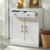 Lifestorey Monza Faux Marble Top with 1 Drawer 2 Doors Cabinet White: Faux Marble Top, Brass Tone Handles, Adjustable Shelf - 3 of 4
