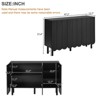 RISOKEYS Shoe Cabinet - Minimalist Shoe Cabinet with 5 Solid Wood Legs & Adjustable Shelves,Storage Cabinet with Wave Doors for Living Room - 4 of 4
