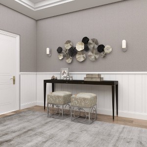 Contemporary Ornamental Wall Decor Silver - Olivia & May: Metallic Black Finish, Modern Style, Indoor - 1 of 4