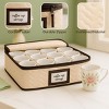 Quilted Microfiber China Organizer Box with Dividers - Protects & Organizes Up to 12 Pieces - Ideal for Seasonal Dishware Protection - 4 of 4