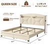 TiramisuBest Storage Headboard - Beige Fabric Design - 3 of 4