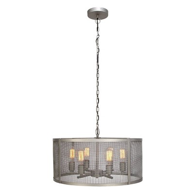 48" industrial Metal Six-Light Mesh Pendant Lamp - Olivia & May