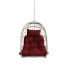Hanging Egg Chair with Stand Kit,Foldable PE Rattan Swing Seat with Cushion and Pillow,Outdoor Hanging Chair for Patio or Balcony-Maison Boucle - 3 of 4