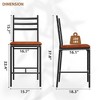 Bar Stools Set of 4, Faux Leather Bar Chair with Back, Thick Cushion, Upholstered Counter Height Bar Stools - 2 of 4