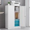 Metal Storage Cabinet with Locking Doors Adjustable Shelf,Folding Filing Storage Cabinet,Locker Cabinet for Home Office,School-The Pop Home - 3 of 4