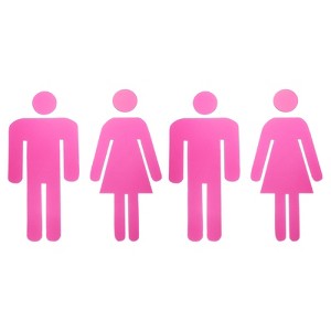 Unique Bargains Self-Adhesive Office Business Men Women Restroom Sign 2 Set - 1 of 4