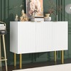 CENGHU Simple & Luxury Style Storage Cabinet, Buffet Cabinet with Gold Metal Legs & Handles, Adjustable Shelves, for Living Room, Dining Room - 2 of 4