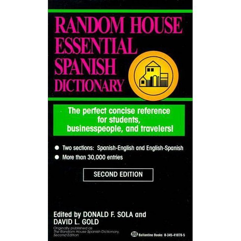 Random House Essential Spanish Dictionary 2 Edition By Donald F Sola Paperback - 