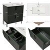 ChicFurnit 30 Inch Bathroom Vanity with Sink Freestanding Storage Cabinet with Full Extention Drawer Fluted Design for Bathroom, 30"*18"*34" - 3 of 4