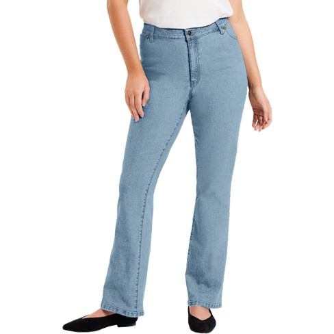 June + Vie Women’s Plus Size June Fit Bootcut Jeans, 14 W - Light Blue ...