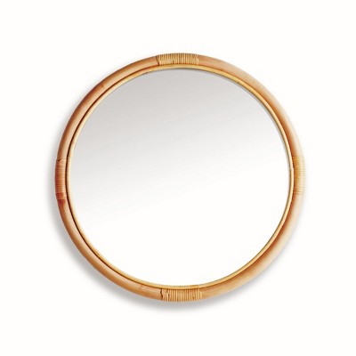 Plum & Post Naomi Mirror Small - Natural Rattan & Glass Accent Mirror