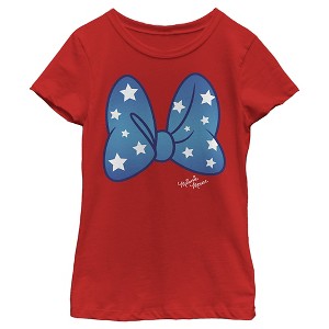 Girl's Disney Minnie Mouse Starry Bow T-Shirt - 1 of 4