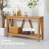 Vynxaria Console Table, Farmhouse Entryway Table with Storage Slatted Shelf, Rustic Sofa Table with Anti-Tipper for Living Room, Hallway, Brown - 4 of 4
