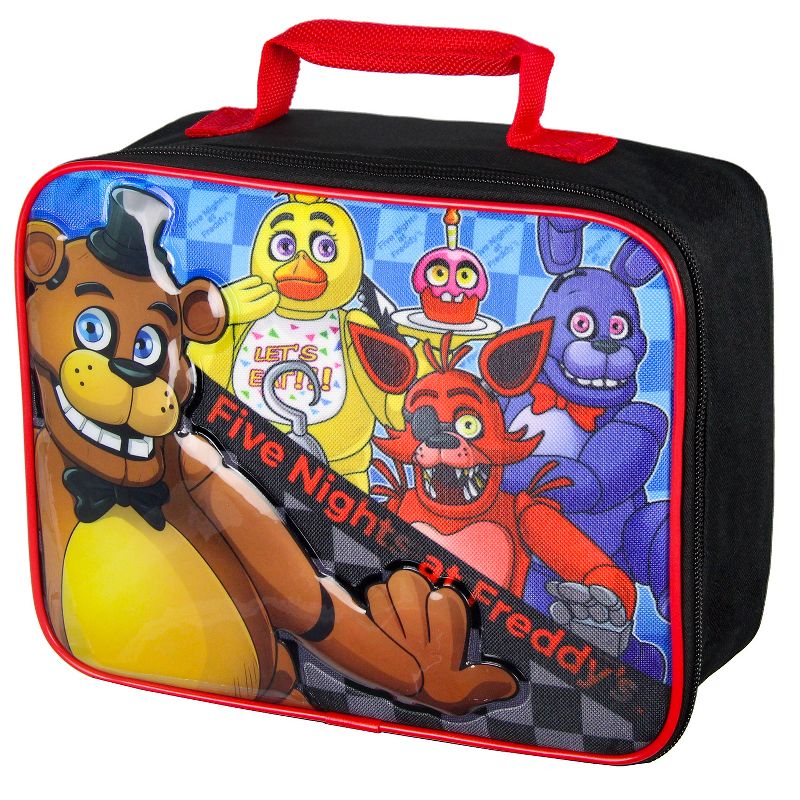 Five Night's At Freddy's FNAF Insulated Lunch Box Tote Bag Black, 1 of 6