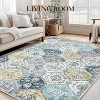 Vintage Washable Door Mat Small Farmhouse Floral Accent Rugs with Non-Slip Backing, Stain-Resistant Oriental Indoor Carpet - 4 of 4