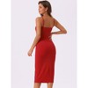 Allegra K Women's Spaghetti Straps Sleeveless Ruched Twist Front Pencil Dresses - 3 of 4