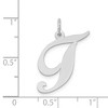 Black Bow Jewelry 14k White Gold, Ella Collection, LG Fancy Script Initial Pendant A-W - 4 of 4