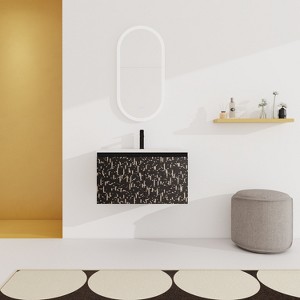 48''/24"/30"W Floating Wall-Mounted Bathroom Vanity with Unique Pattern Finish & Soft-Close Cabinet Door 4S - ModernLuxe - 1 of 4