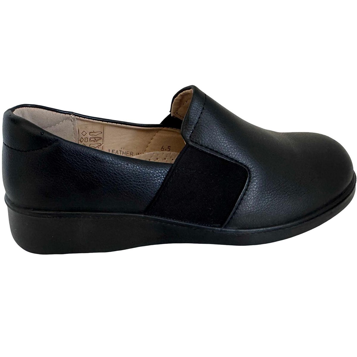 Обувь Bangka Womens Comfort Shoes Gores Slip on Hotel Restaurant Walking Slip/Oil Resistant Work Shoes, Black-8 — фото 4