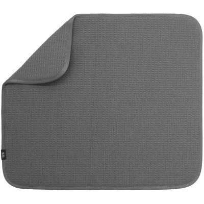 LunaLulinlk Dish Drying Mat, 16” x 18”, Absorbent Microfiber Kitchen Counter Mat, Dish Drying Pad Charcoal