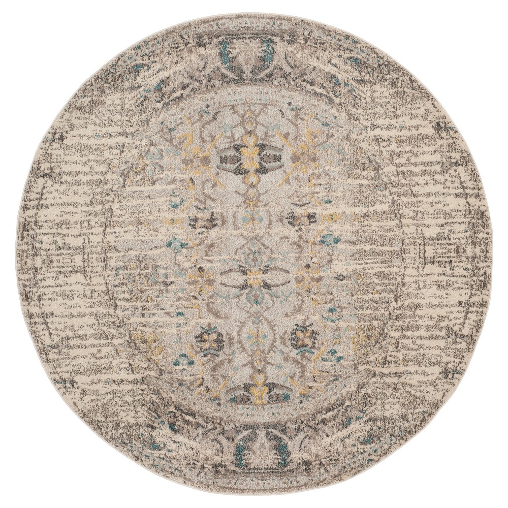 Gray Solid Loomed Round Area Rug - (5' Round) - Safavieh