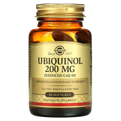 Solgar Ubiquinol (Reduced CoQ10), 30 Softgels (200 mg per Softgel)