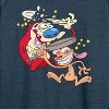 Women's - Ren & Stimpy - Smashing Time Lightweight French Terry Wide Neck Long Sleeve Shirt - 2 of 4