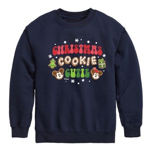 Boys' - Disney - Mickey and Minnie Christmas Cookie Cutie Graphic Long Sleeve Fleece Sweatshirt - 1 of 4