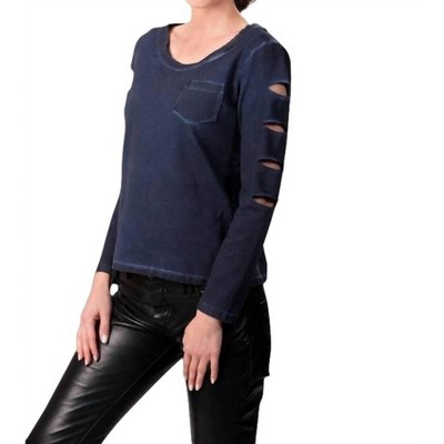 Women's Scoop-Neck Distressed Top - ANGEL
