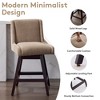 Hyleory Set of 2 Elegant Fabric Bar Stools with Solid Wood Frame - 3 of 4