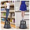 Costway Kick Stool Rolling Step Stool W/ Non-Slip Rubber Platform 330LBS Capacity Gray Backless - 4 of 4