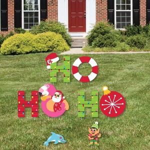 Big Dot of Happiness Tropical Christmas - Yard Sign Outdoor Lawn Decorations - Beach Santa Holiday Party Yard Signs - Ho Ho Ho - 1 of 4