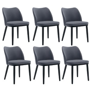 Dining Chairs Set of 4: Upholstered Fabric Dining Room Side Chairs, Chair for Dining Table with Padded Seat and Wood Legs - 1 of 4