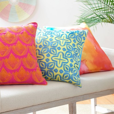Rochelle Porter Pangea Multicolor Square Decorative Pillow