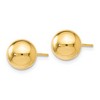 Black Bow Jewelry 8mm (5/16 Inch) 14k Yellow Gold Polished Ball Friction Back Studs - 2 of 4
