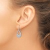 Black Bow Jewelry Small Cutout 3D Teardrop Dangle Earrings in 14k White Gold - 3 of 4