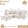 TIRAMISUBEST 90"/101" Sectional Sofa Modular L Shape Striped Chenille Sectional Ottoman and Throw Pillows Living Room- 5 Seat/ 4 Seat - 3 of 4