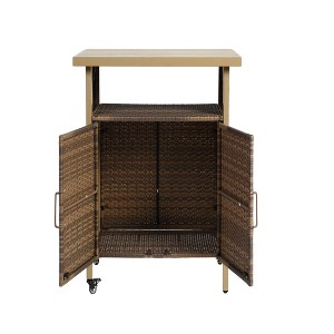 Dexmalle Outdoor Wicker Bar Cart - 1 of 4