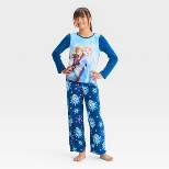 Girls' Disney Frozen 2pc Long Sleeve Fleece Pajama Set - Blue