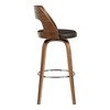 30" Axel Swivel Counter Height Barstool with Faux Leather Walnut Finish Frame - Armen Living - image 3 of 4