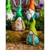 Evergreen 10"H Ceramic Lady Gnome Garden Statuary, Green - 2 of 3