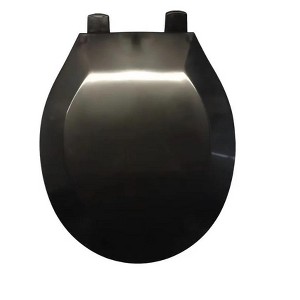 J&V Textiles Toilet Seat With Easy Clean & Change Hinge, Beveled Edges - 1 of 4