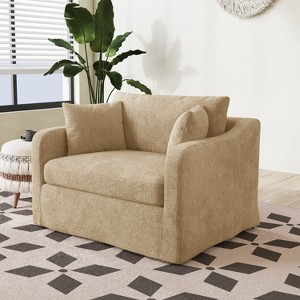 Mlmh & Kngwa 45.3” W Modern Accent Chair, Upholstered Single Sofa Chair with Pillows - 1 of 4