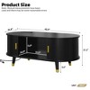 NicBex Modern Oval Storage Coffee Table with Sliding Door & Charging Station,Gold Accent Farmhouse Center Table for Living Room,Study - 4 of 4