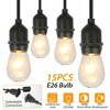 iMountek"48FT Waterproof Outdoor String Lights – Commercial-Grade Patio, Garden & Yard Ambience Lighting"White - 2 of 4