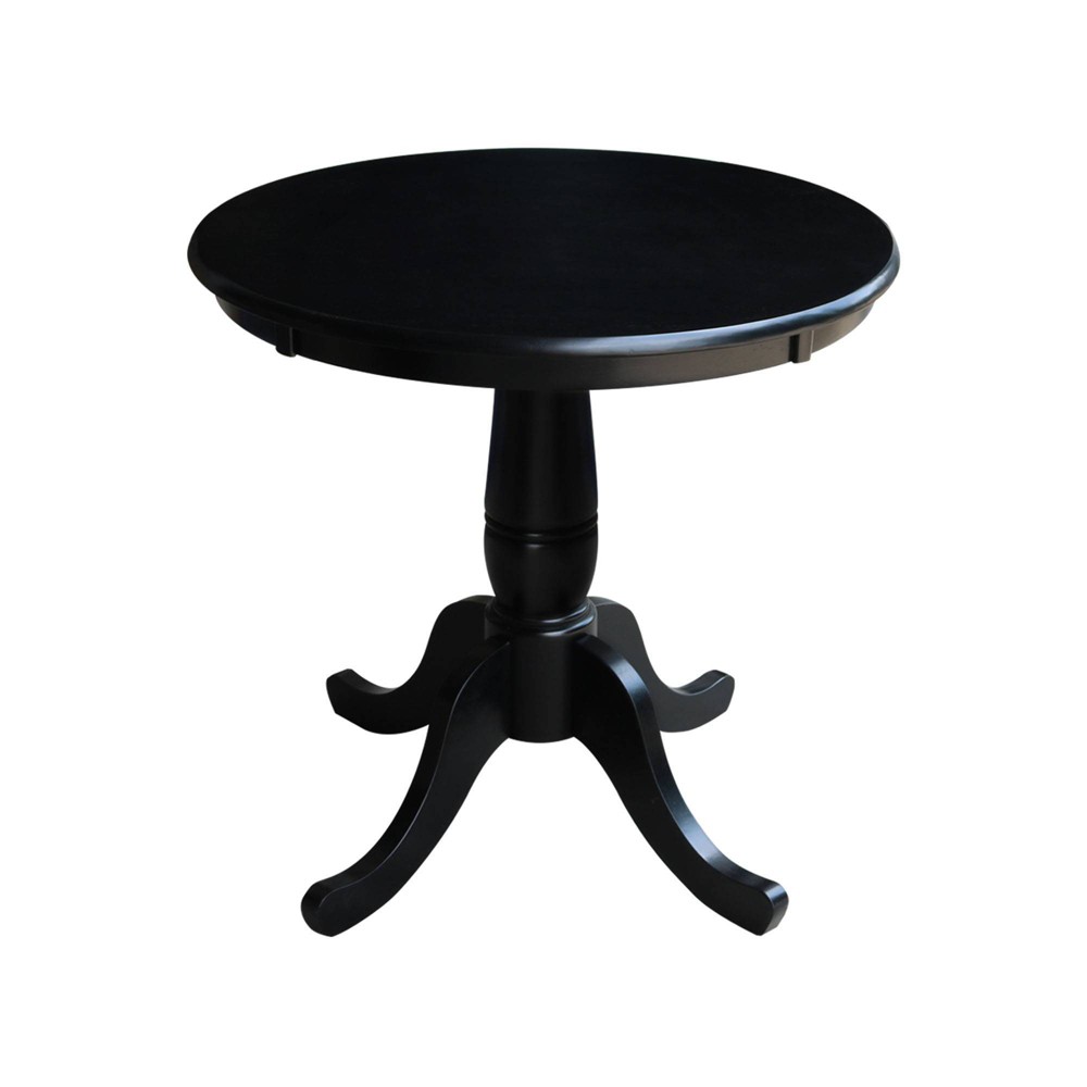 Photos - Dining Table 30" Round Top Pedestal  Black - International Concepts